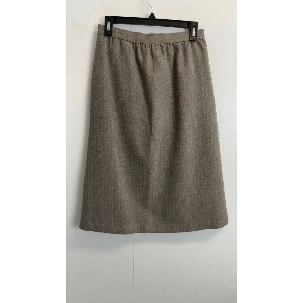 Vintage Rojean Brown Herringbone Skirt Suit Size S Crop Blazer A-Line Skirt USA